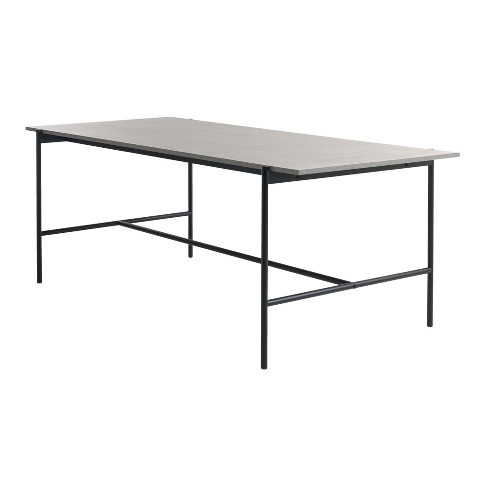 Dining table | TERSLEV | industrial wood/metal | concrete/black | D200xR90xC75cm