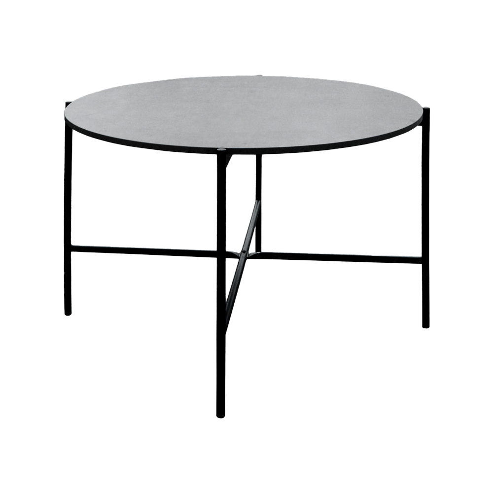 Dining table | TERSLEV | industrial wood/metal | Concrete/black |  Ø125.2xC75cm