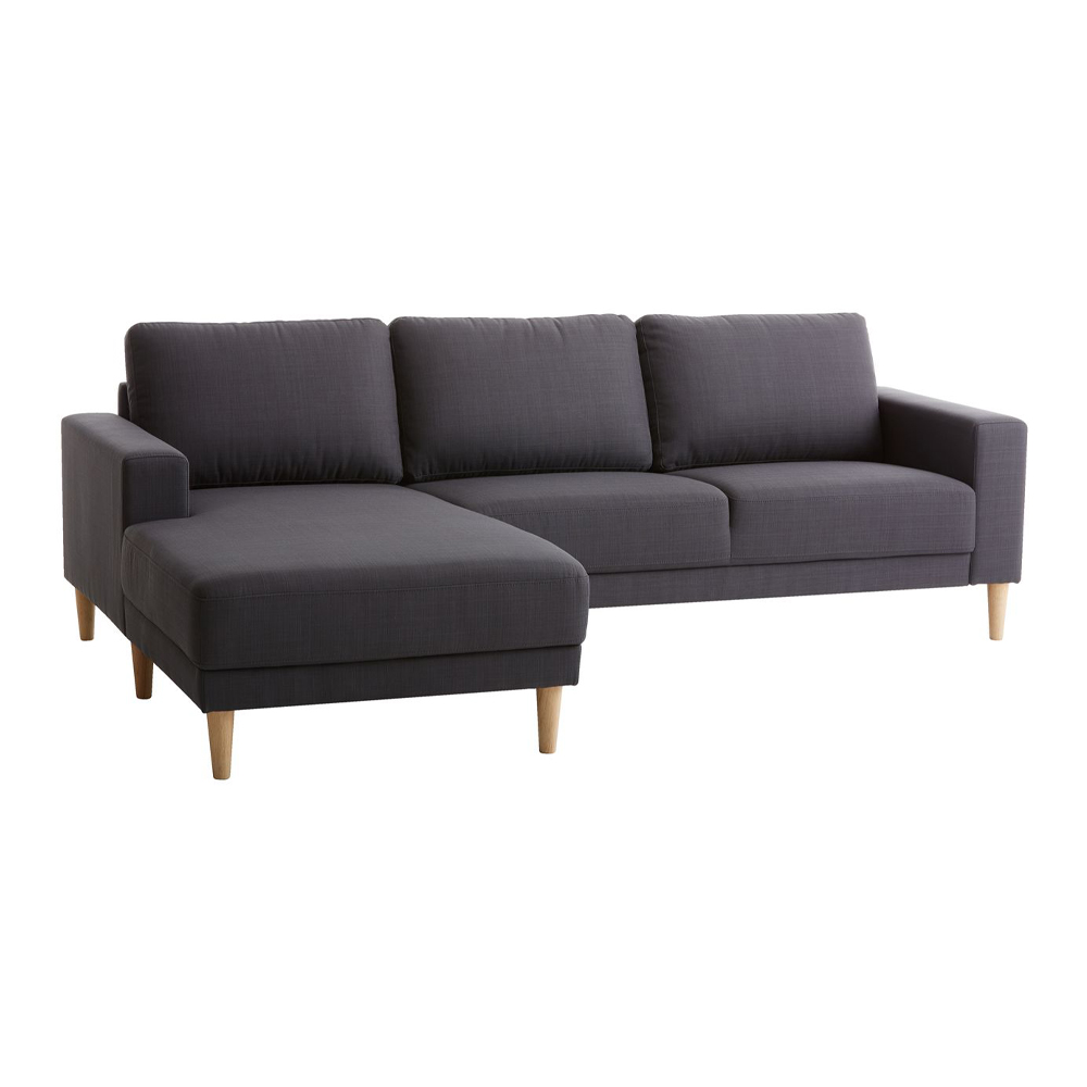 Left corner sofa | EGENSE |polyester fabric | dark grey | R228xS80/154xC80cm