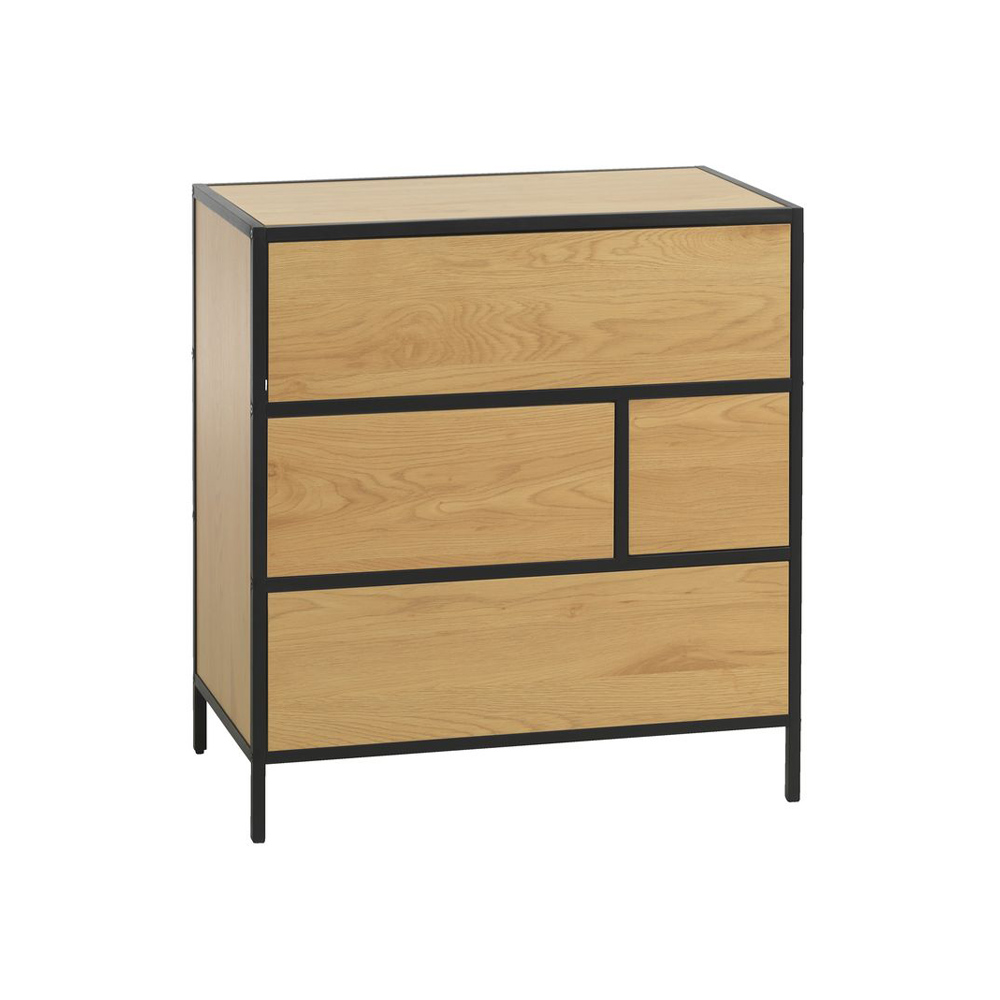 Tủ ngăn kéo | TRAPPEDAL | 4 ngăn | gỗ công nghiệp/thép | màu sồi | R70xS40xC75cm