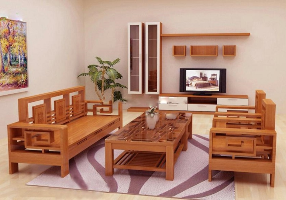 Một số mẫu bàn ghế gỗ được thiết cách điệu, đơn giản dùng trong phòng khách hiện đại 