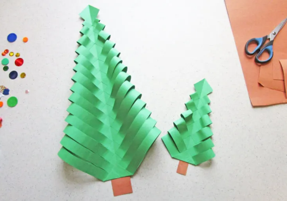 Bước 9-1 làm cây thông Noel bằng giấy màu