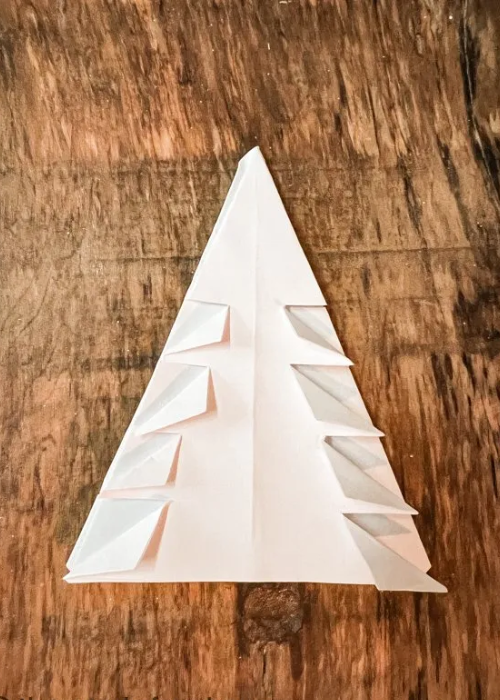Gấp cây thông Noel bằng giấy đơn giản