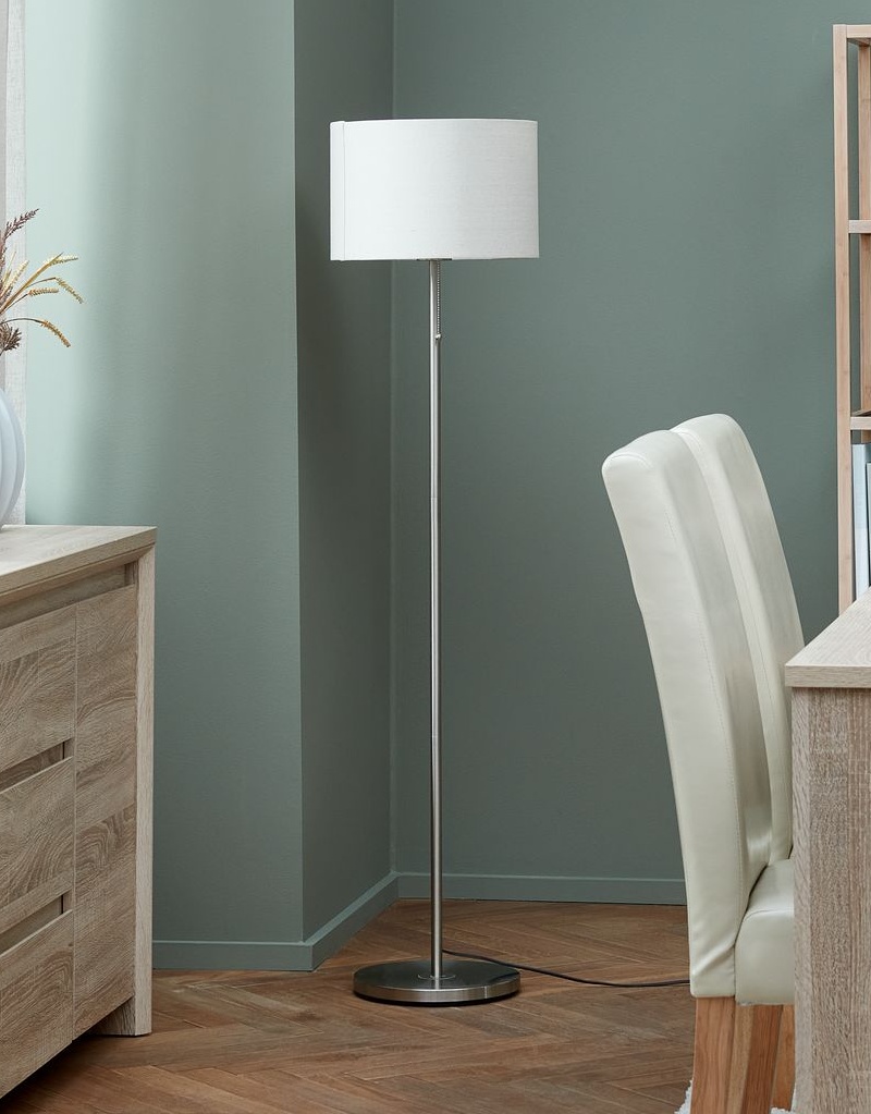 Đèn cây KRISTOF chất liệu polyester/ kim loại, màu be cao 145cm 