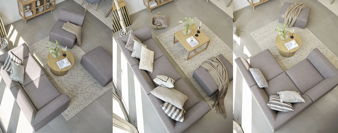 Trang trí phòng khách bằng Sofa góc, giúp không gian thêm tinh tế