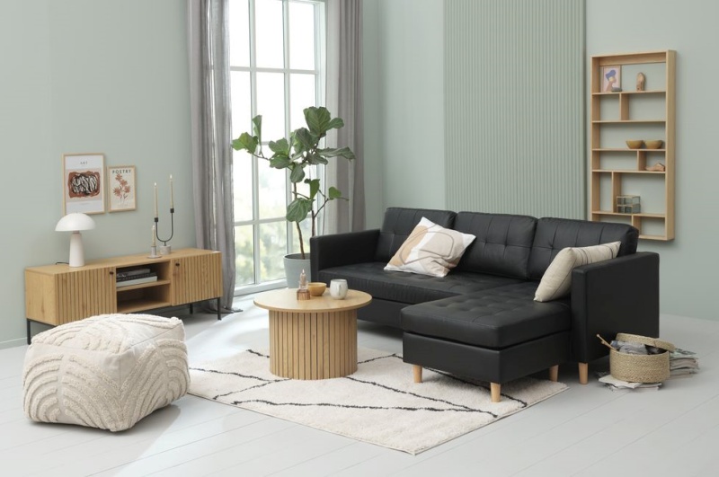 Sofa đổi góc màu nâu trầm tạo phong cách truyền thống và cổ điển