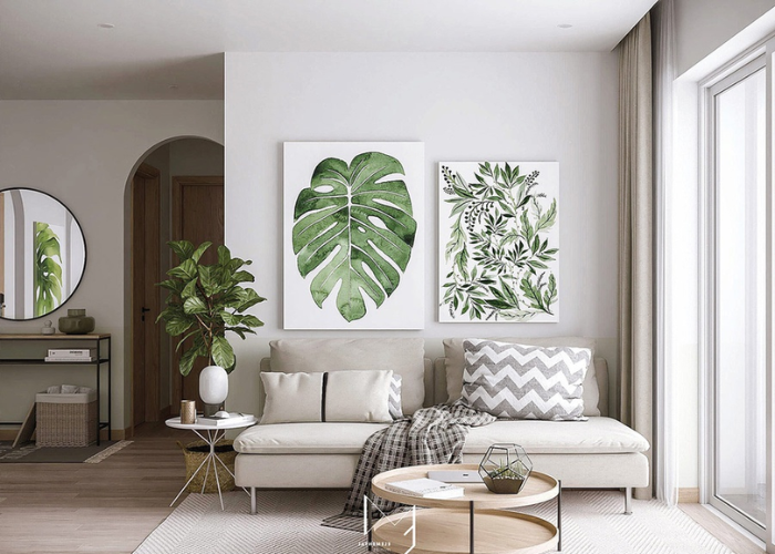 Trang trí tường phòng khách giúp tăng giá trị thẩm mỹ và phong thuỷ nhà ở