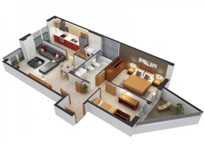 Mẫu thiết kế chung cư 40m2 1 phòng ngủ bạn có thể tham khảo