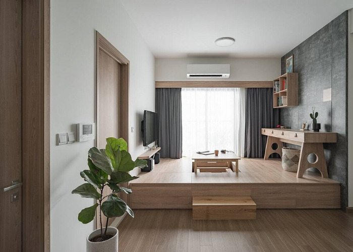 Mẫu thiết kế nội thất chung cư 2 phòng ngủ phong cách Nhật Bản thanh lịch