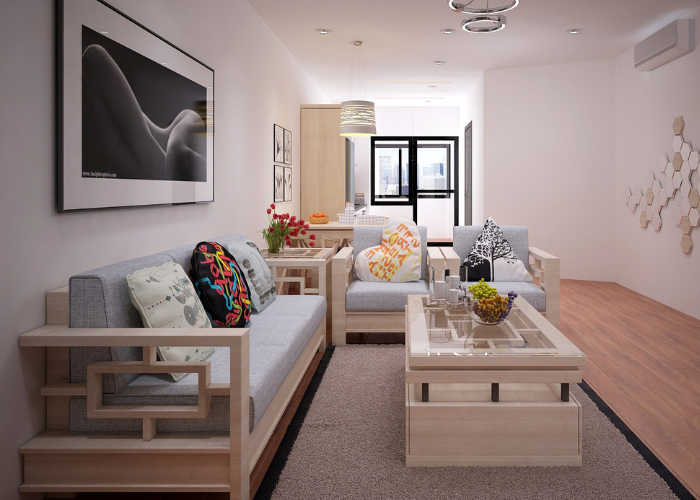 Mẫu thiết kế nội thất chung cư 2 phòng ngủ phong cách Nhật Bản đơn giản