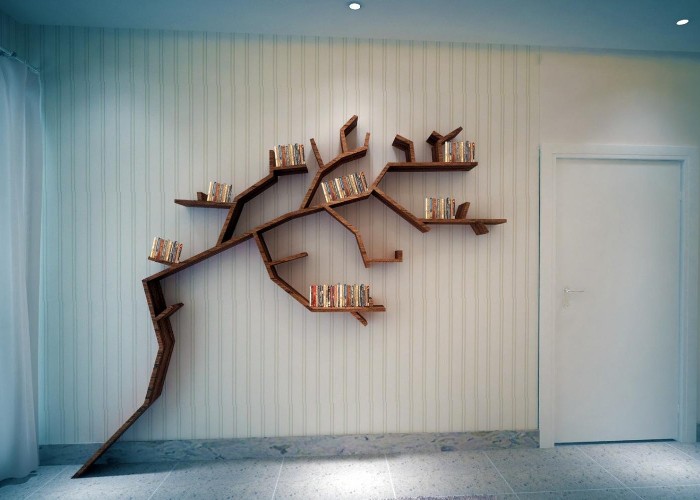 Kệ gỗ trang trí hình cây treo tường độc đáo