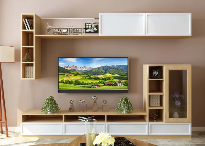 Kệ tivi thiết kế đơn giản cho phòng khách hiện đại