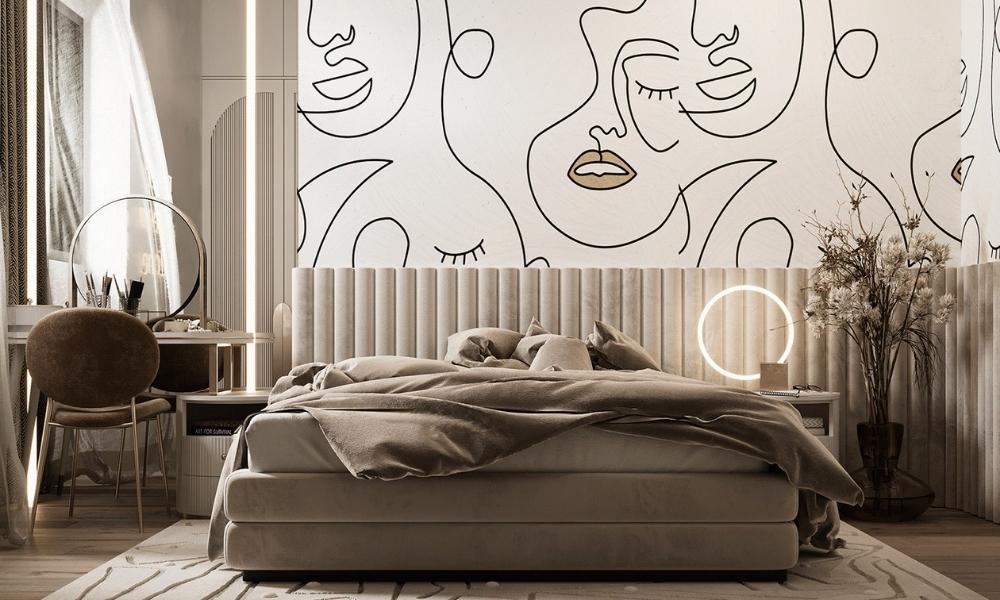 Mẫu thiết kế phòng ngủ luxury 12m2 cho nữ theo phong cách hiện đại, phối hợp chút cổ điển.