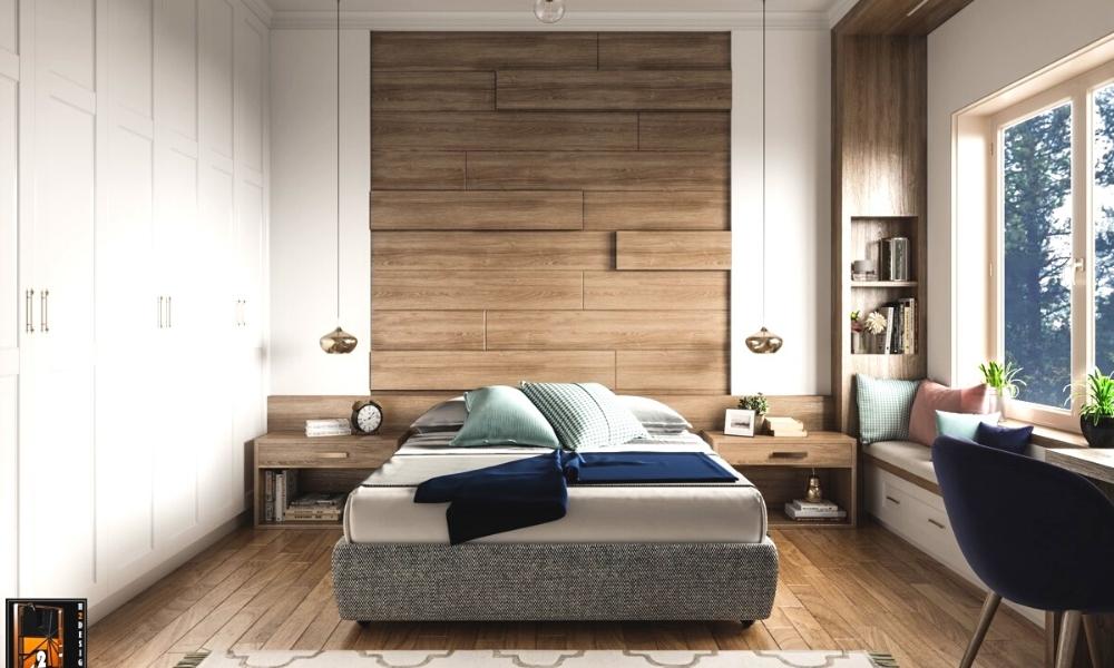 Mẫu thiết kế phòng ngủ gỗ cho nữ thơ mộng, hiện đại