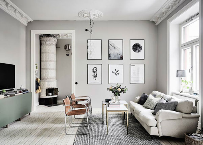 Màu sơn xám trắng sẽ là gợi ý phù hợp cho căn phòng được thiết kế theo phong cách tối giản