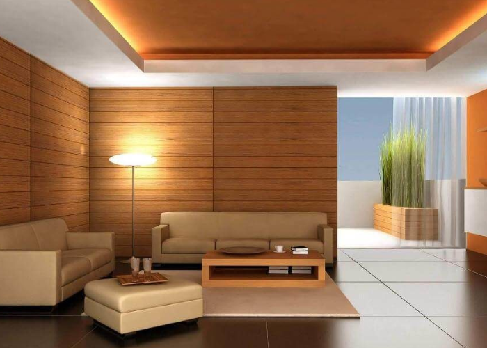 Sử dụng đèn trang trí dạng đứng để tạo không gian ấm cúng cho căn phòng khách