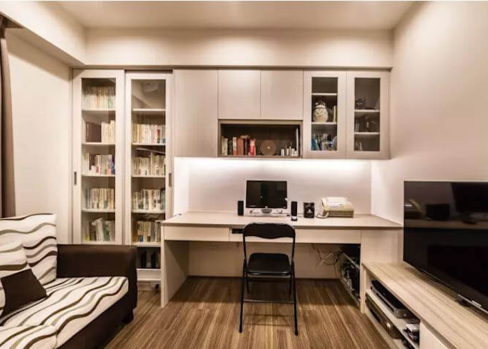 Phòng làm việc hiện đại với nội thất đơn giản nhưng đầy đủ tiện nghi