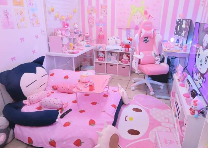 Phòng ngủ màu hồng với những chi tiết trang trí có hình thú ngộ nghĩnh cho bé gáiPhòng ngủ màu hồng với những chi tiết trang trí có hình thú ngộ nghĩnh cho bé gái