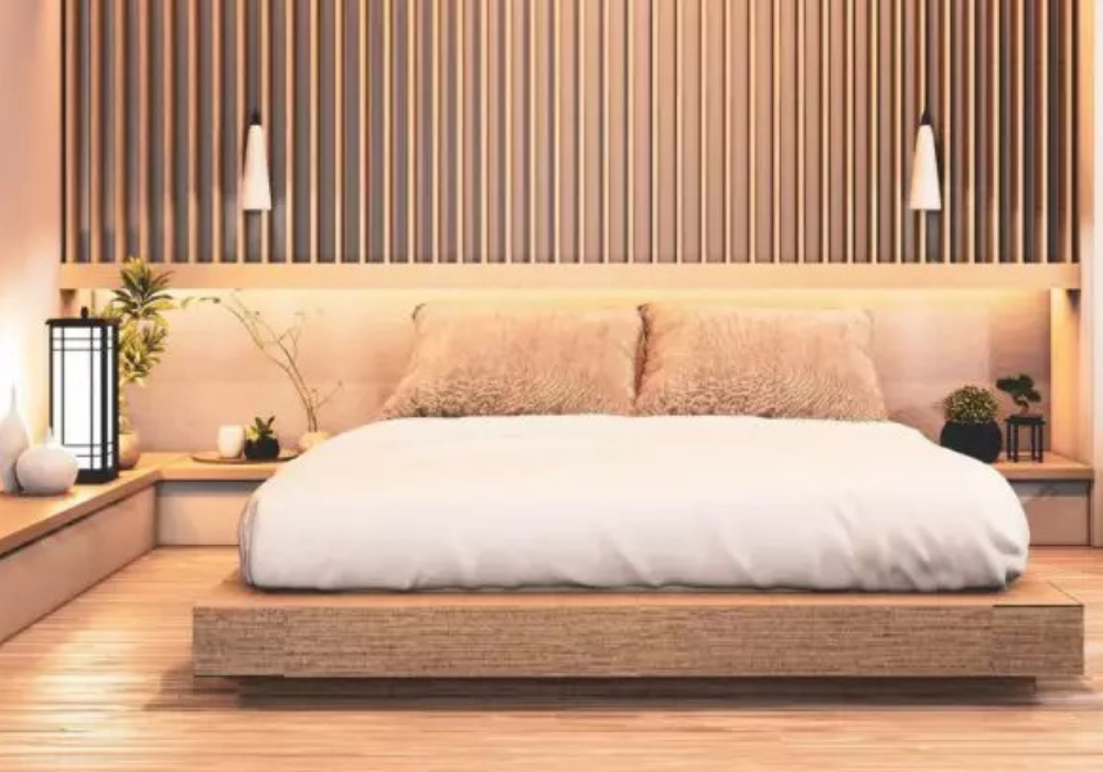 Mẫu phòng ngủ Nhật Bản nhỏ, phong cách đơn giản với tông màu gỗ nhạt