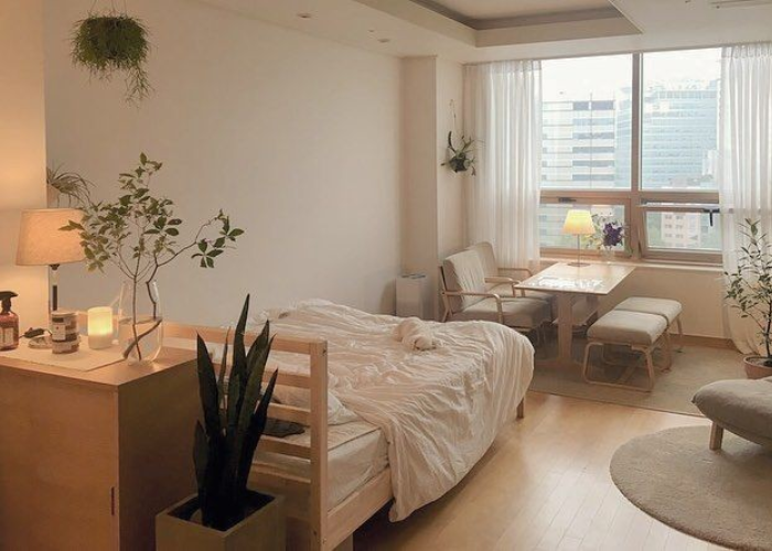 Mẫu thiết kế phòng ngủ kiểu Hàn Quốc đẹp
