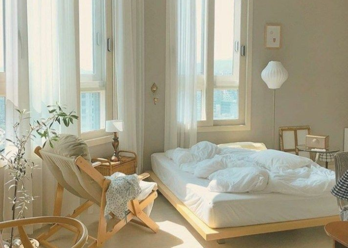 Mẫu thiết kế phòng ngủ kiểu Hàn Quốc gam màu pastel