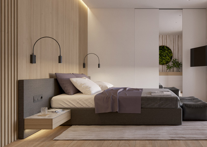 Mẫu thiết kế phòng ngủ kiểu Hàn Quốc gam màu pastel cho người yêu thích sự tối giản