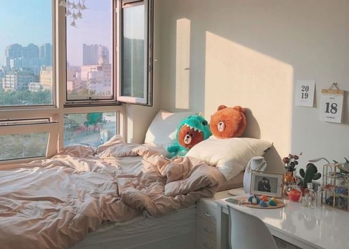 Mẫu thiết kế phòng ngủ nhỏ kiểu Hàn Quốc dễ thương