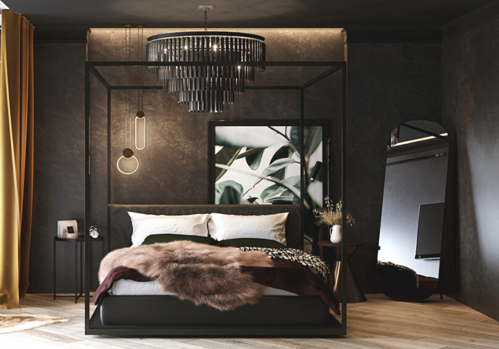 Mẫu phòng ngủ màu đen, đơn giản theo phong cách hiện đại và cổ điển