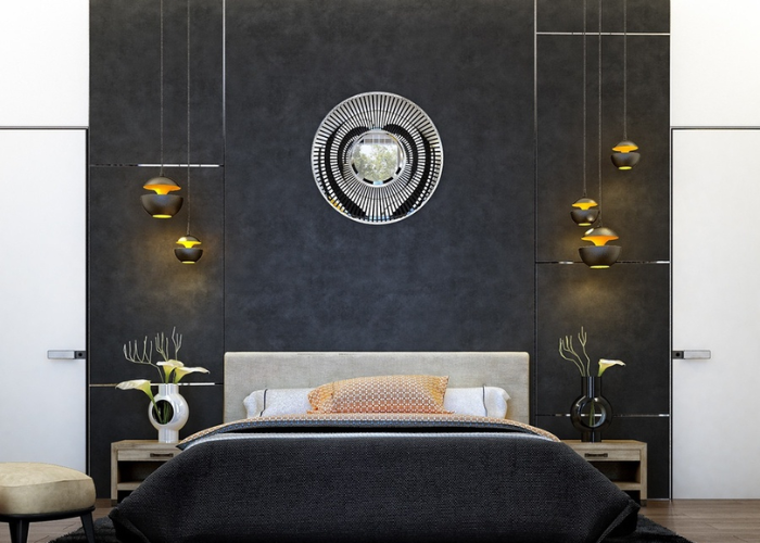 Thiết kế phòng ngủ màu đen thể hiện được tính cách trẻ trung, hiện đại