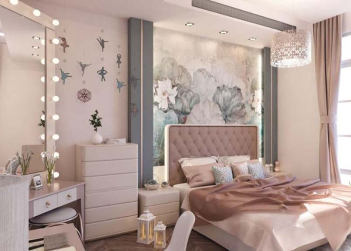 Nội thất màu hồng cho phòng ngủ sẽ khiến không gian căn phòng trông bớt “sến súa” hơn