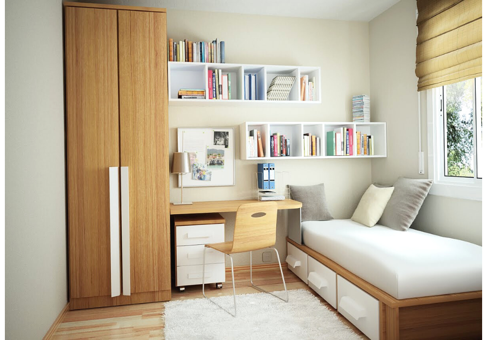 Mẫu phòng ngủ gỗ 7m2 được thiết kế theo phong cách Vintage tiết kiệm diện tích cho phòng ngủ nhỏ
