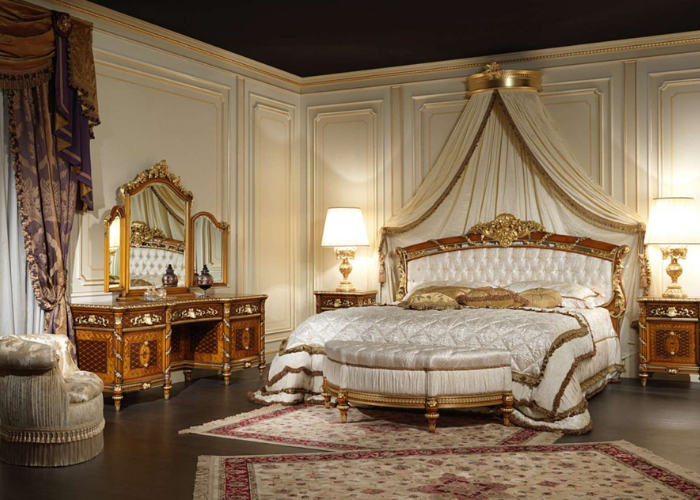 Màu trắng là gam màu đặc trưng cho phòng ngủ tân cổ điển mang hơi hướng văn hóa Pháp