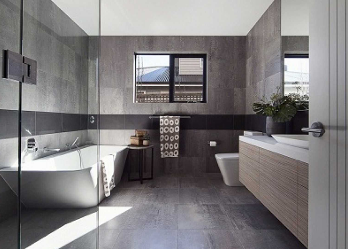 Phòng tắm 6m2 bao gồm cả bồn tắm đứng và bồn tắm