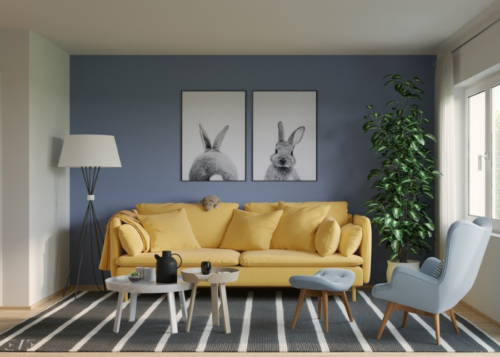 Để không gian thêm phần bứt phá, gia chủ cũng có thể chọn lựa kết hợp những gam màu mang tính chất tương phản, đối lập để tạo hiệu ứng màu một cách tốt nhất cho không gian phòng khách