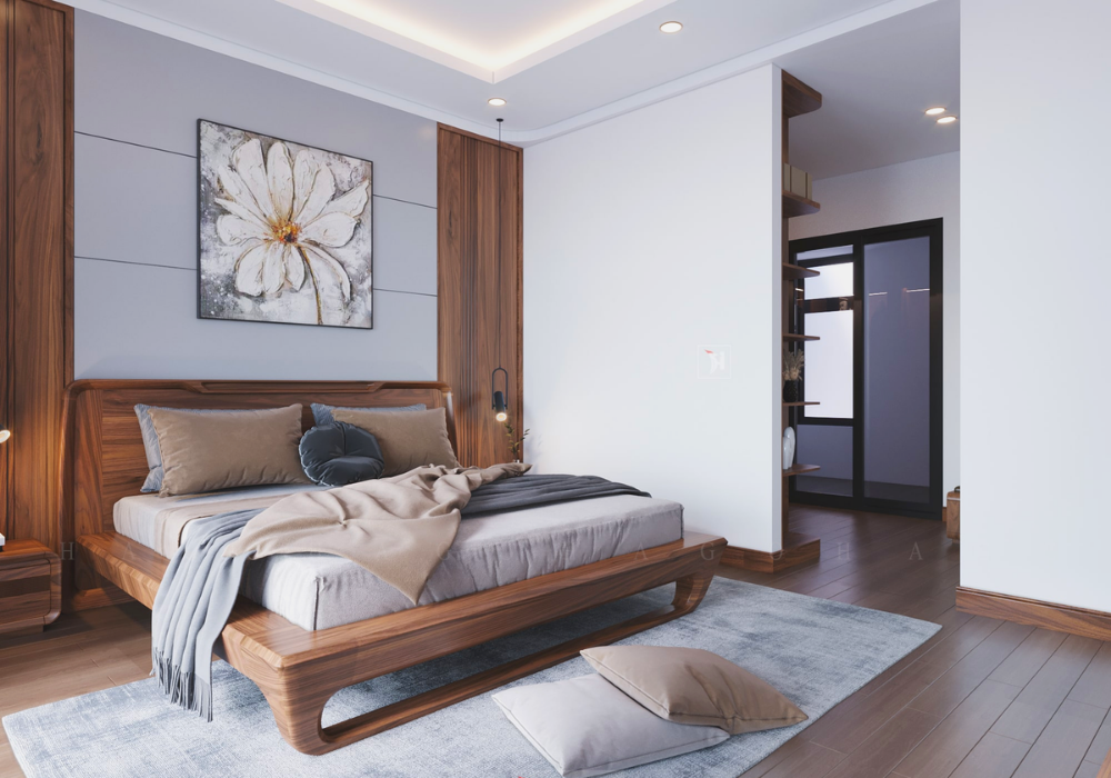 Giường ngủ chất liệu gỗ mang đến cảm giác ấm áp, ấm áp, mềm mại và thân thiện với sức khỏe