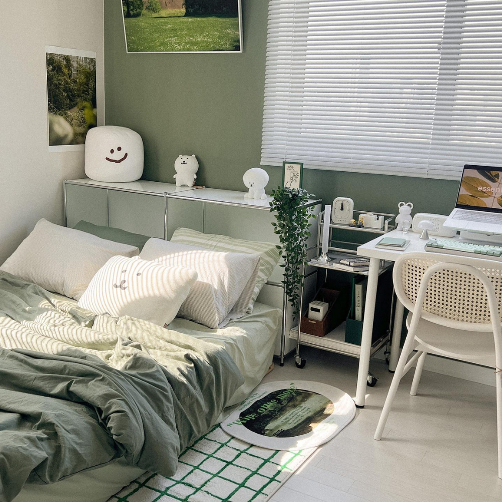 Trang trí phòng ngủ nhỏ cho nữ không giường đẹp, đơn giản