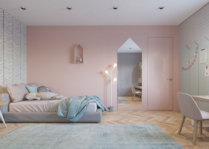 Phòng ngủ của cô nàng dễ thương, nữ tính với màu hồng phấn pastel 