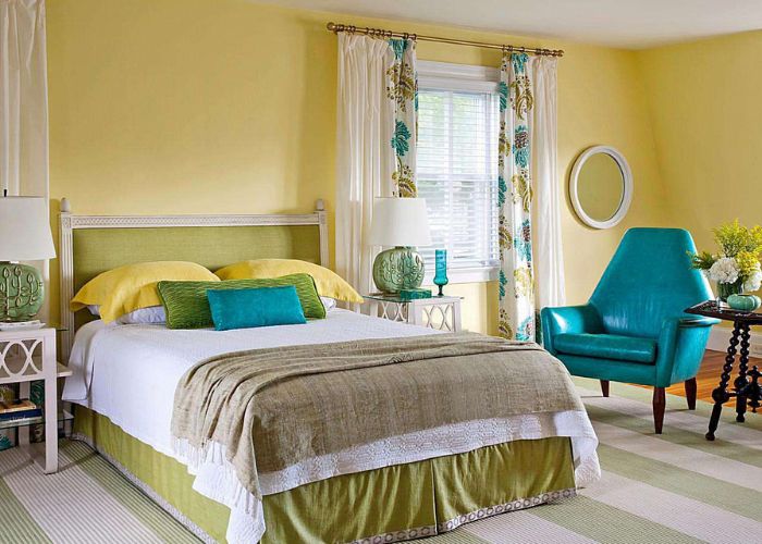 Phòng ngủ màu vàng đẹp tinh tế khi kết hợp nội thất hài hòa