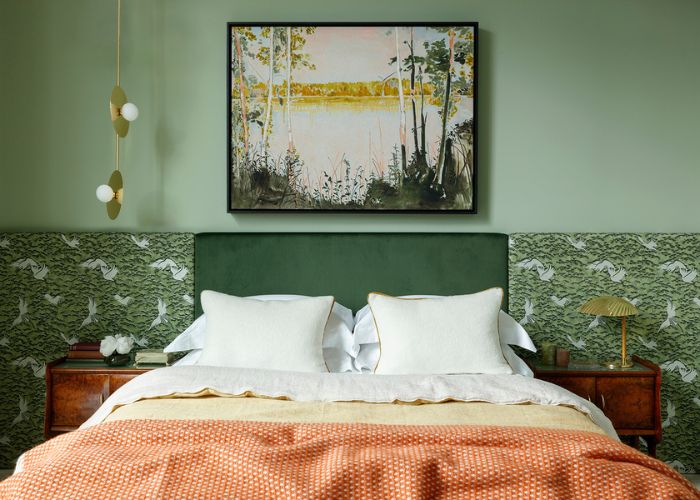 Màu sơn phòng ngủ đẹp - xanh rêu