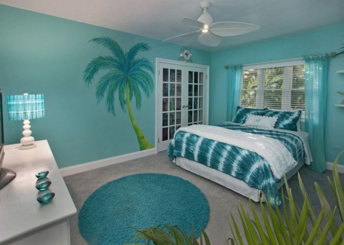 Dịu mát mùa hè với màu sơn phòng ngủ xanh ngọc xu hướng 2022