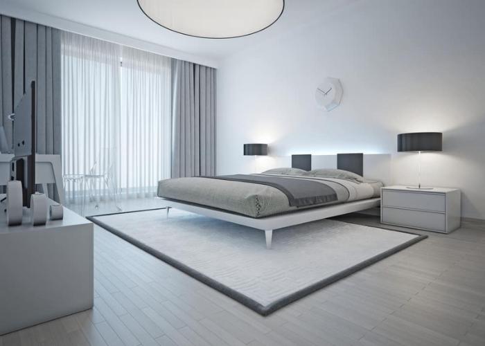 Mẫu phòng ngủ đơn giản và đẹp theo tông màu lạnh mát đem lại sự thư giãn