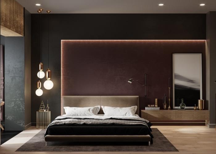 Mẫu phòng ngủ đẹp cho nam theo phong cách hiện đại, nam tính và bí ẩn