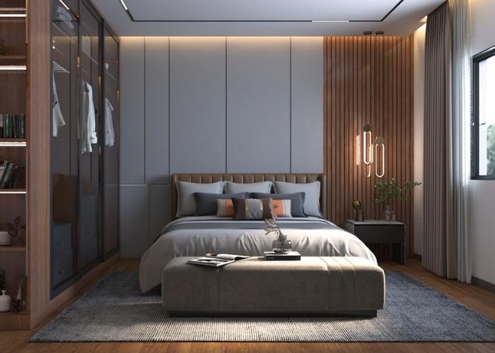 Mẫu phòng ngủ gỗ đơn giản hiện đại là kiểu thiết kế được khá nhiều gia chủ cả nam giới lẫn nữ giới đều yêu thích