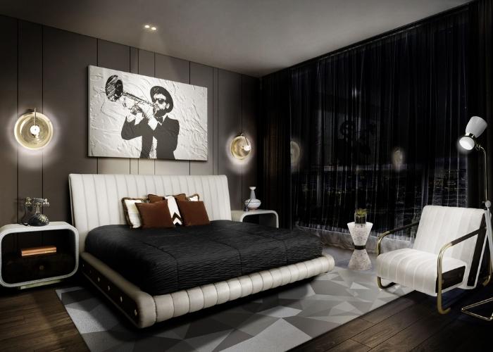 Phối cảnh ý tưởng thiết kế phòng ngủ đẹp màu đen theo phong cách đương đại, ấn tượng và phá cách