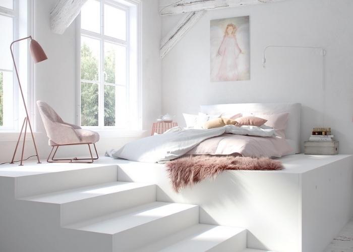 Mẫu phòng ngủ màu hồng được thiết kế thông minh tiết kiệm diện tích, thật gọn gàng và dễ thương