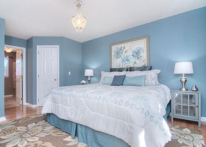 Mẫu phòng ngủ màu xanh biển theo phong cách đơn giản, dễ thươngMẫu phòng ngủ màu xanh biển theo phong cách đơn giản, dễ thương