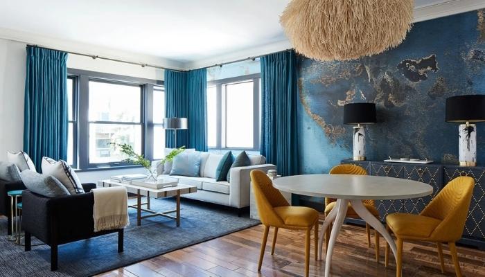 Phòng khách tông xanh đơn giản, dịu mắt là sự lựa chọn ưa thích của nhiều gia đình
