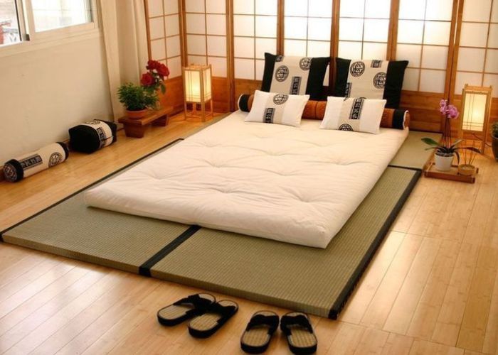 Kiểu phòng ngủ nhỏ với tấm phản theo phong cách đơn giản của người Nhật Bản