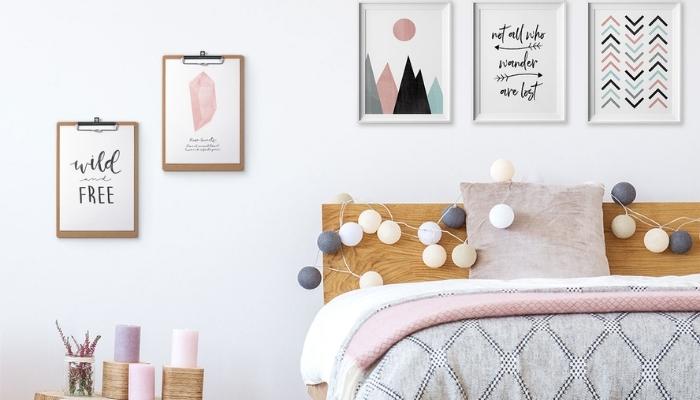 Trang trí phòng ngủ bằng các bức tranh handmade xinh xắn 