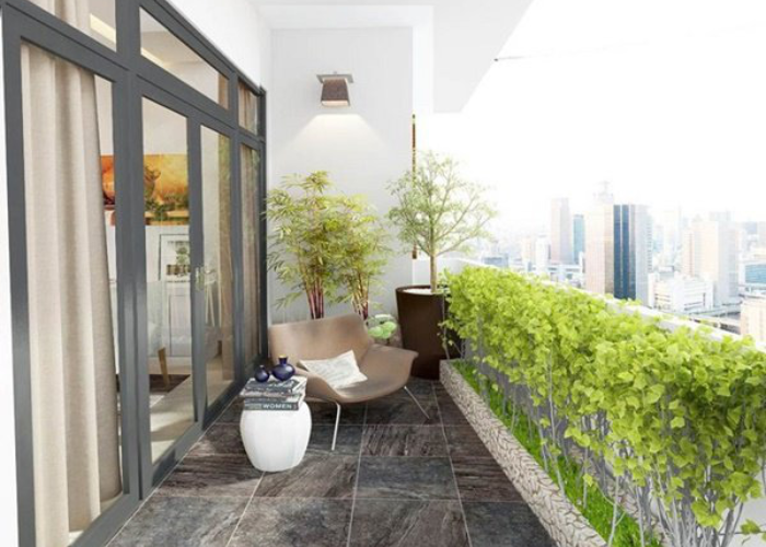 Trang trí ban công với hệ thống cây xanh đẹp mắt cho những căn hộ chung cư